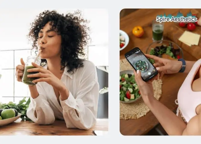 Image of woman looking into her diet and fat freezing Greenford to improve her health